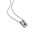 14K White Gold Sapphire & Diamond Necklace 18-Inch