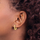 Silver Goldtone Square Puff Hinged Hoops 15mm