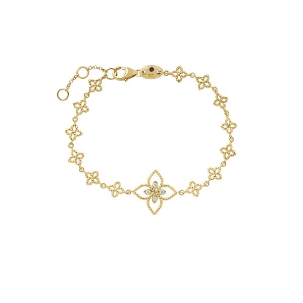 Roberto Coin Principessa Diamond Flower Station Bracelet