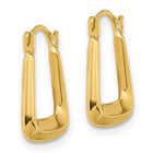 10K Yellow Gold Polished Fancy Knife Edge Hoops, 12x15mm
