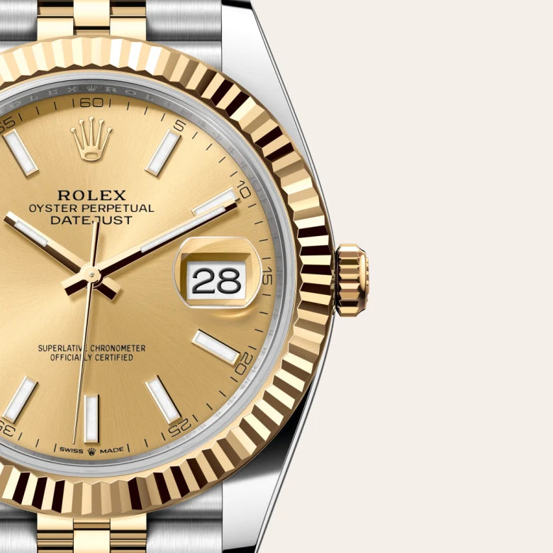 Rolex Datejust in Yellow Rolesor combination of Oystersteel and