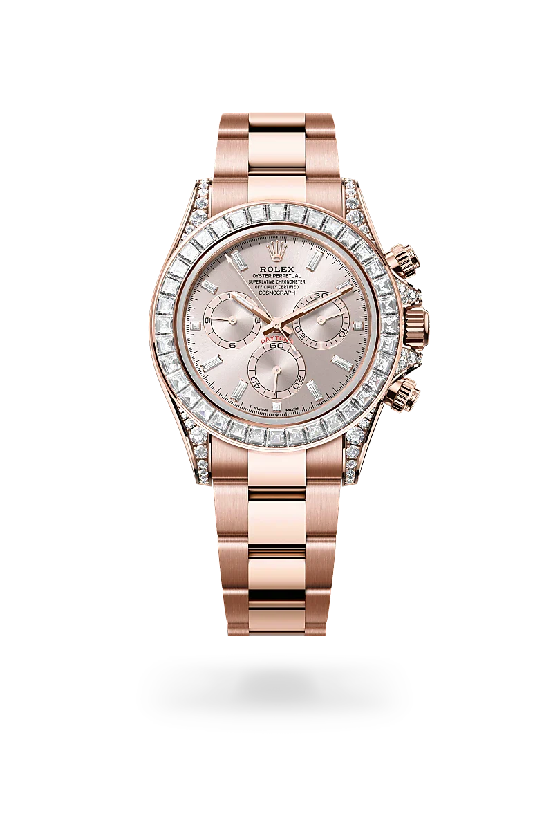Rolex Cosmograph Daytona in 18 ct Everose gold with lugs set with diamonds, M126595TBR-0001 - IJL Since 1937
