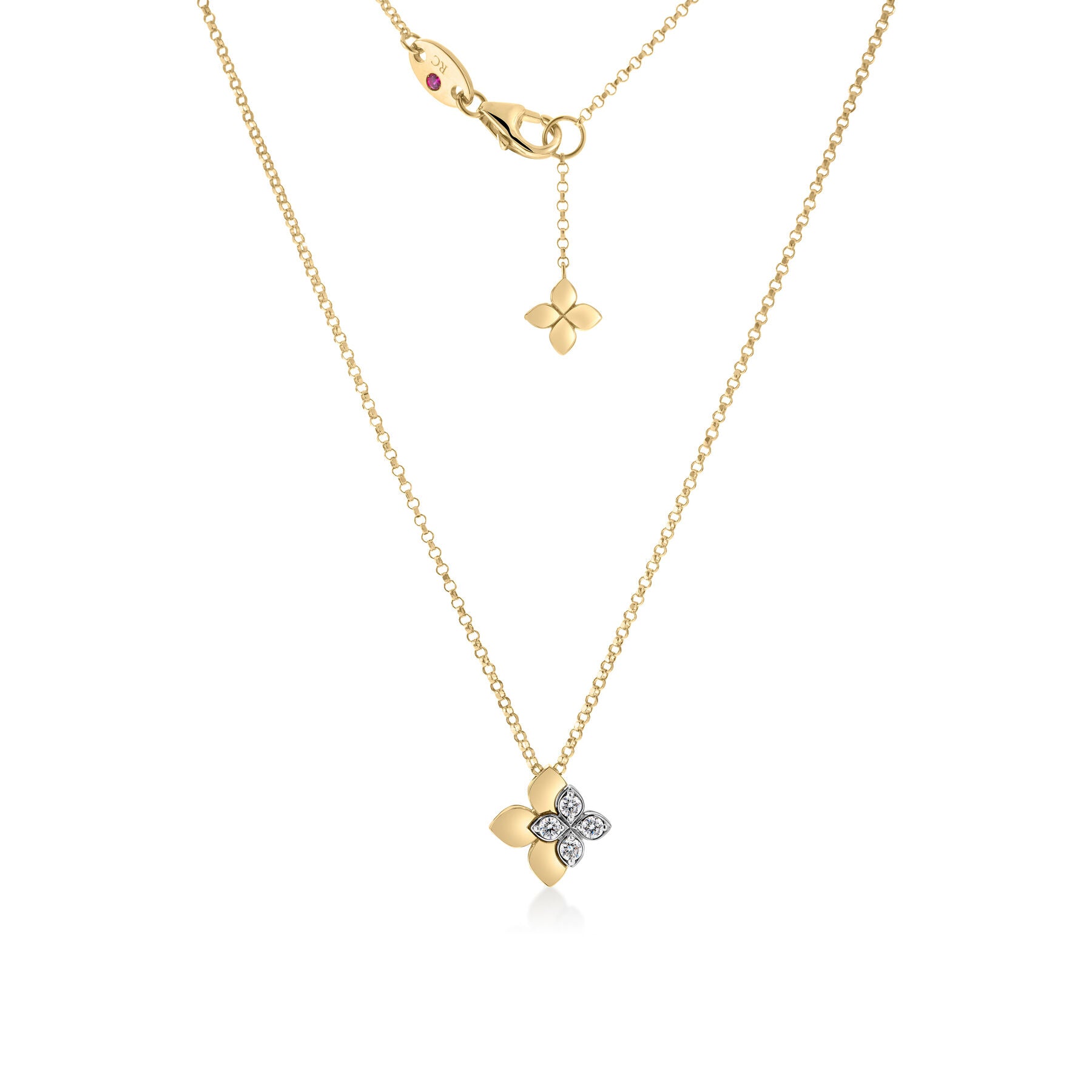 Roberto Coin Diamond Flower Pendant Necklace
