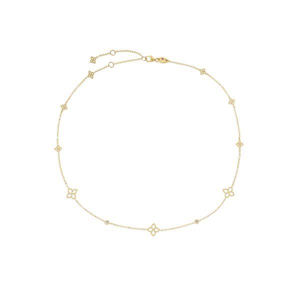 Roberto Coin Principessa Diamond Flower Station Necklace