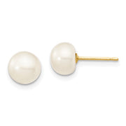 14K Yellow Gold 6-7mm Fresh Water Pearl Necklace, Bracelet & Stud Set