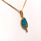 14KY Australian Opal Doublet Pendant & 10KY Chain
