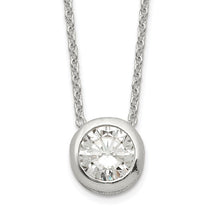 Silver Bezel 9mm CZ 18" Necklace