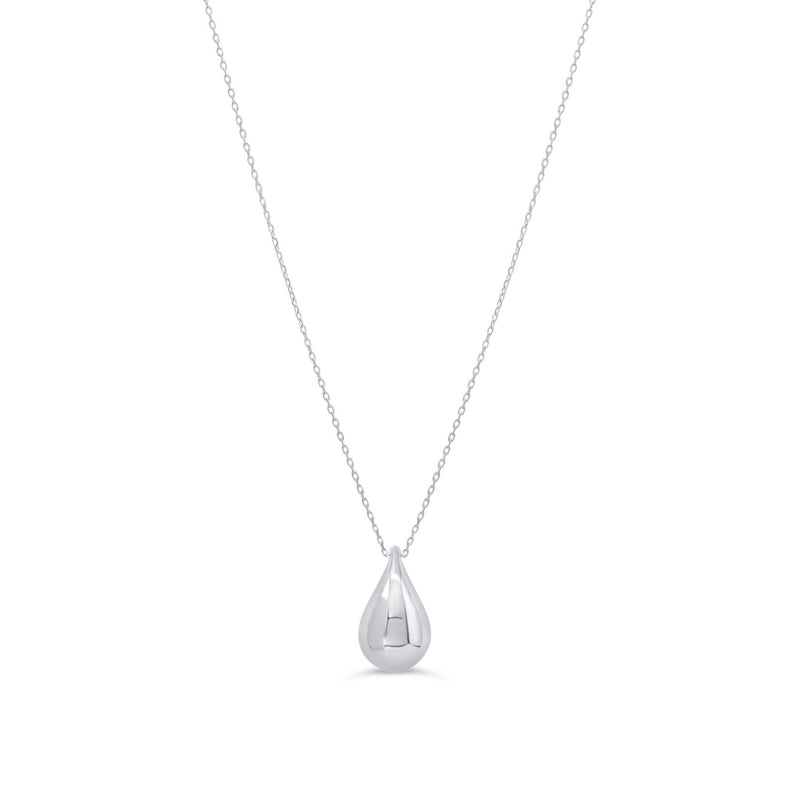 10K White Gold Medium Tear Drop Necklace