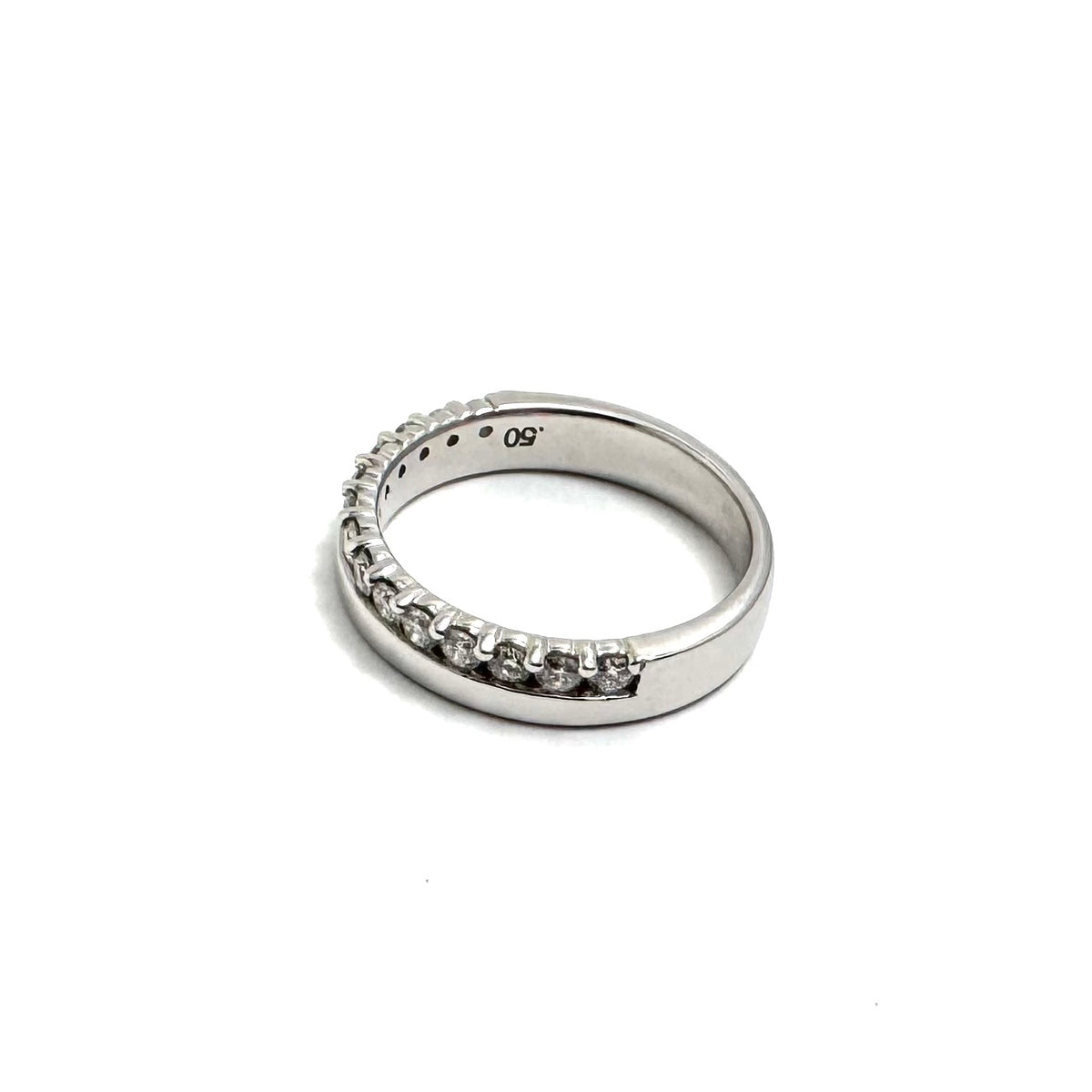 14K White Gold 0.50ctw Diamond Wedding Band Size 6