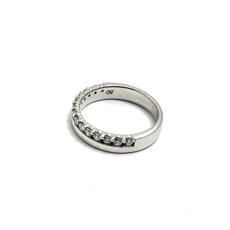 14K White Gold 0.50ctw Diamond Wedding Band Size 6
