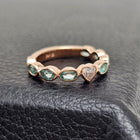 Custom 14K Rose Gold Heart Diamond and Paraiba Ring