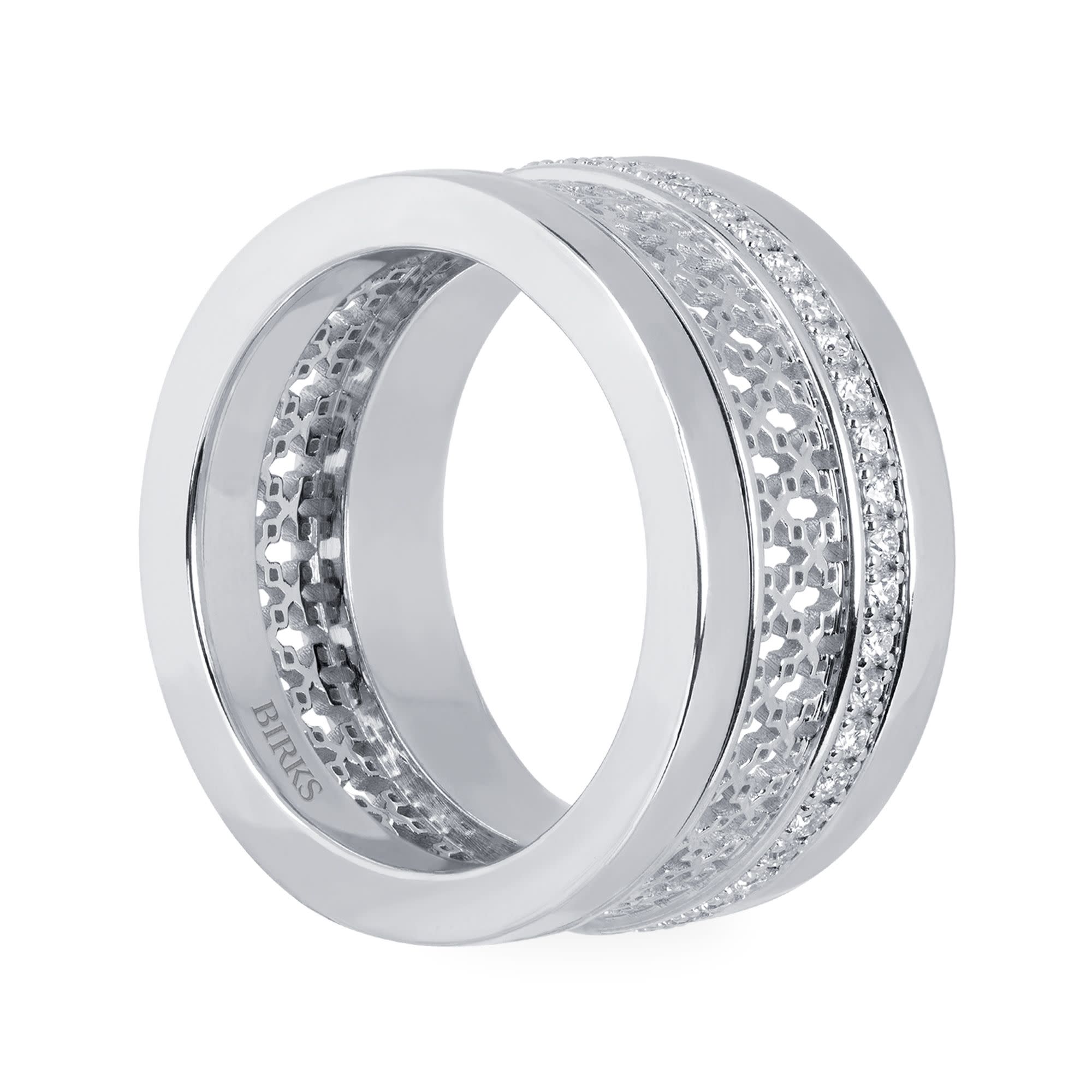 Birks Muse 18K White Gold and Diamond Stacking Ring