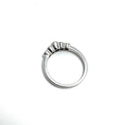 14K White Gold Alternating Ruby & Diamond Ring Size 6