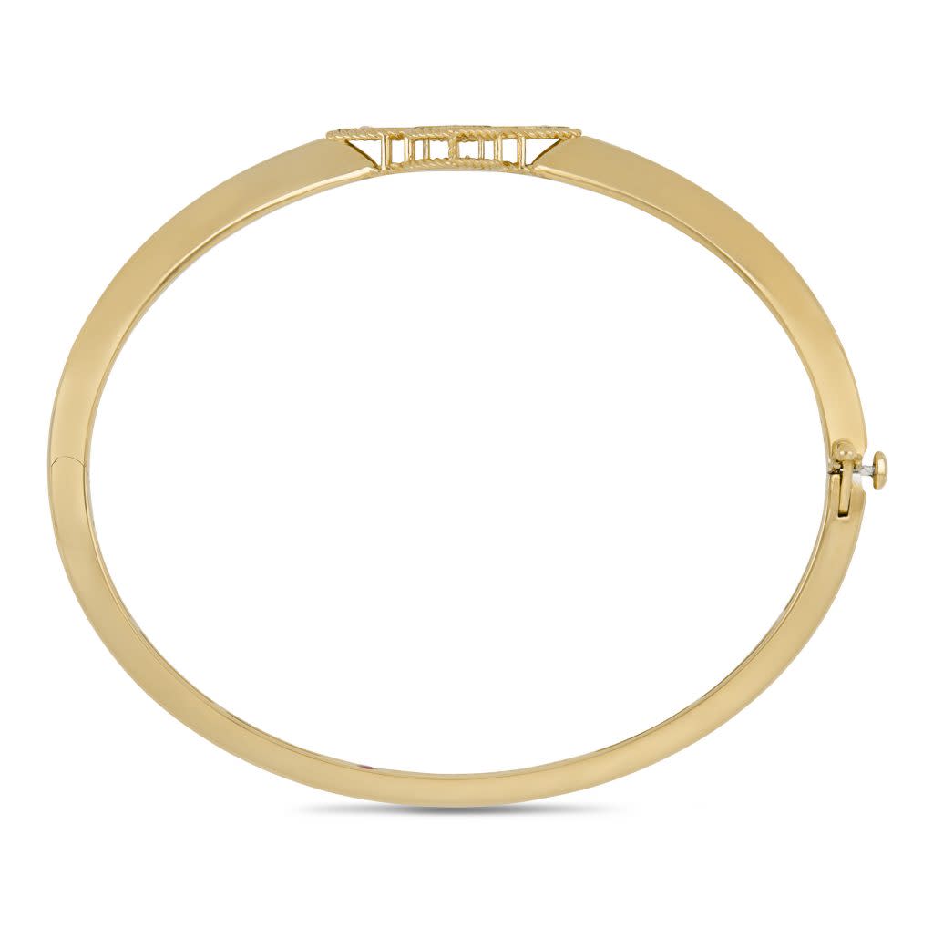 Roberto Coin 18KY Venetian Princess Bangle 4Dia=0.04ct, 48x58mm