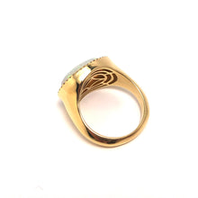 18KY Australian Opal & Diamond Halo Ring