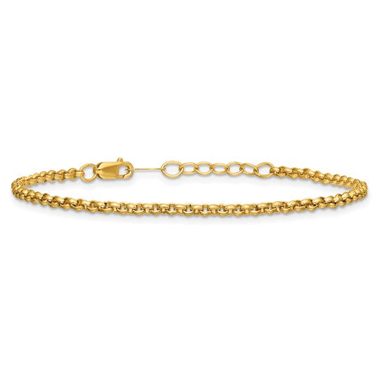 14K Gold Filled 6.5" Rolo Bracelet with 1" Extender