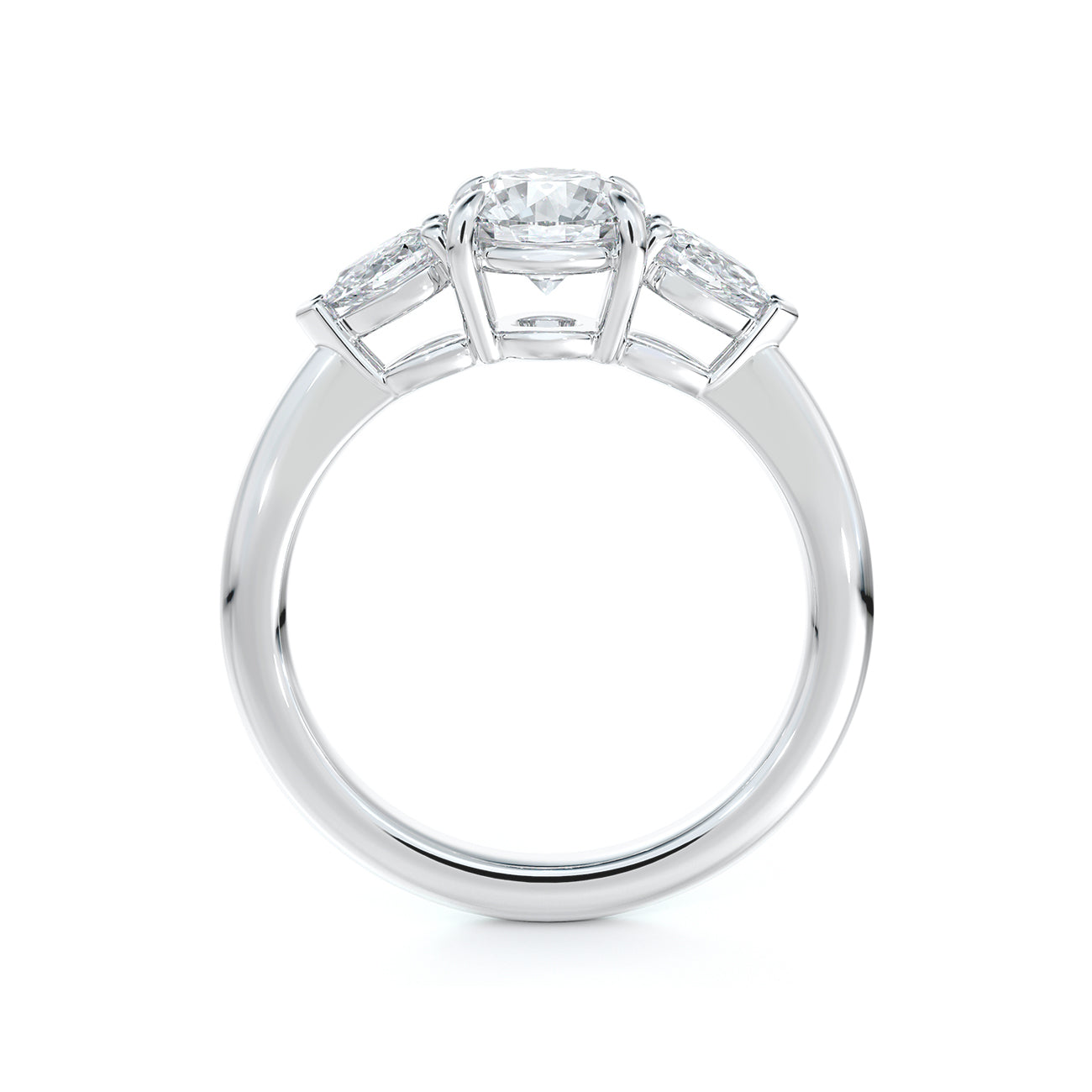 Forevermark Pear Accent Engagement Ring