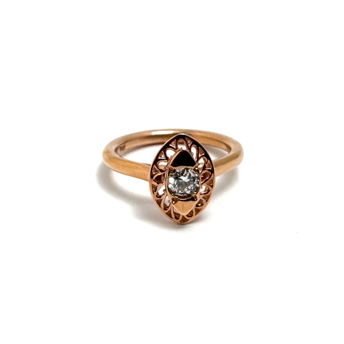 10K Rose Gold 0.23ct Diamond Ladies Ring Size 7