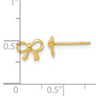 14K Yellow Gold Petite Bow Stud Earrings, 8x6mm