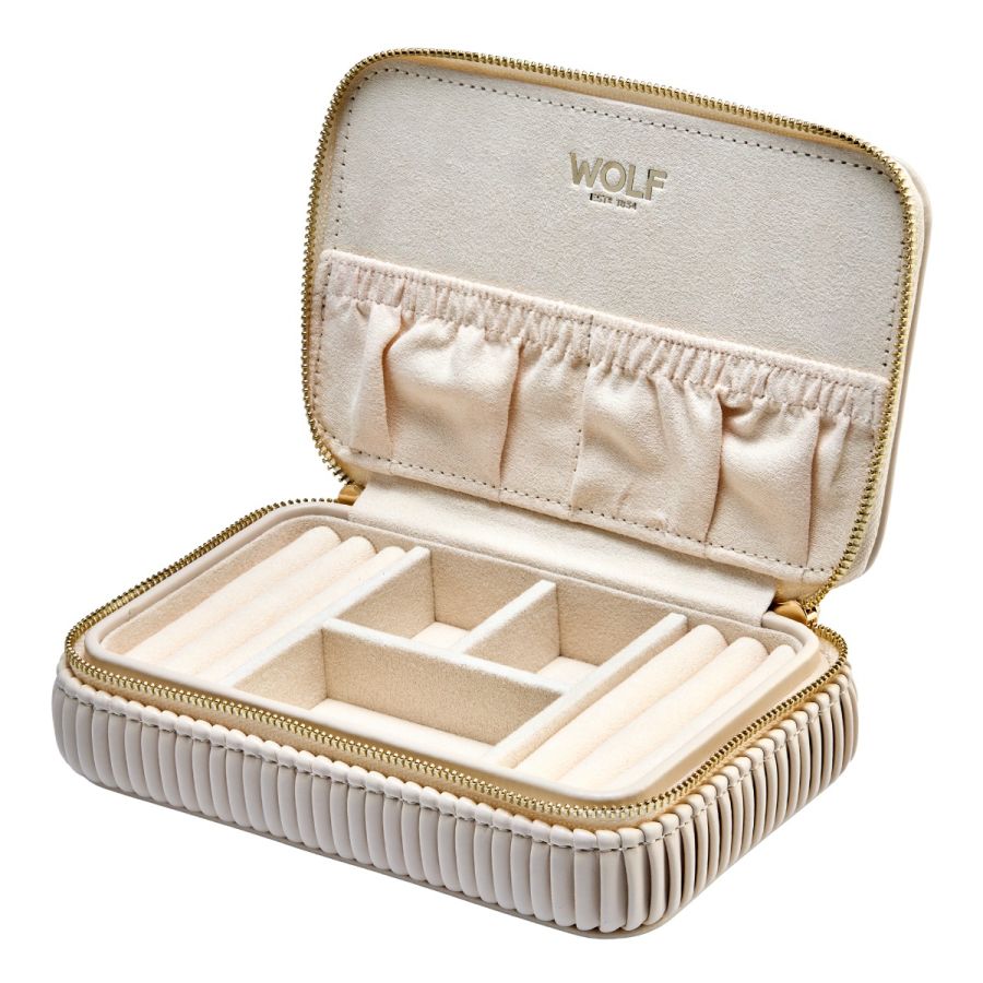 WOLF Bella Jewellery Zip Case Bone