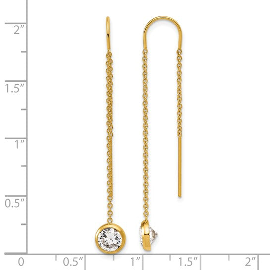 14KY Gold Filled CZ Dangle Earrings