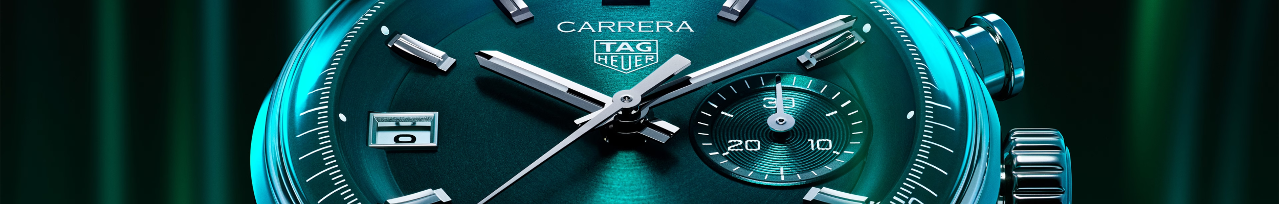 The TAG Heuer Dato with a green dial. Model #CBS2211.FC6545