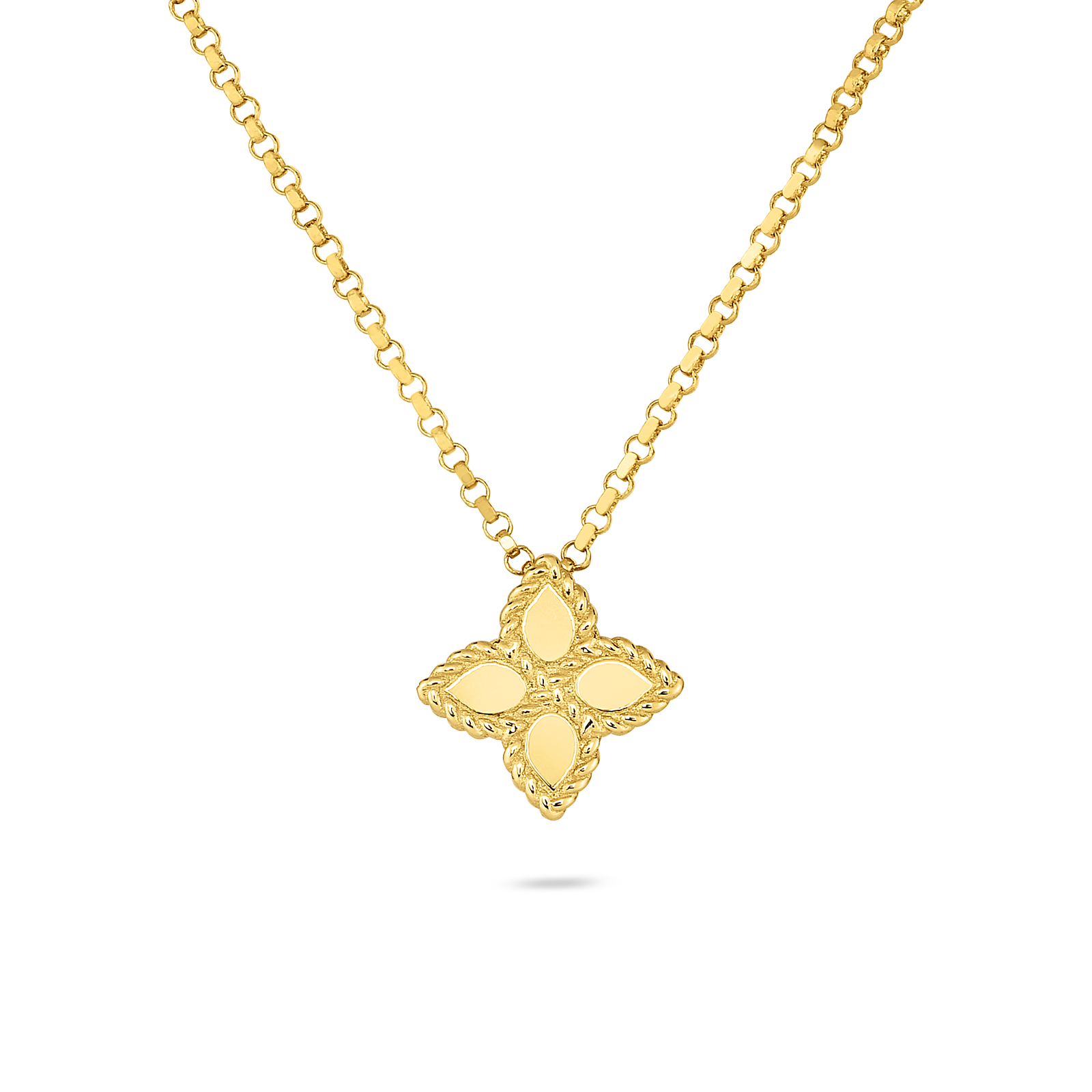 Roberto Coin Princess Flower Small Yellow Gold Necklace