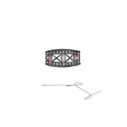 Custom Platinum Wide Band with Marquise Rhodolite Garnet