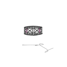 Custom Platinum Wide Band with Marquise Rhodolite Garnet