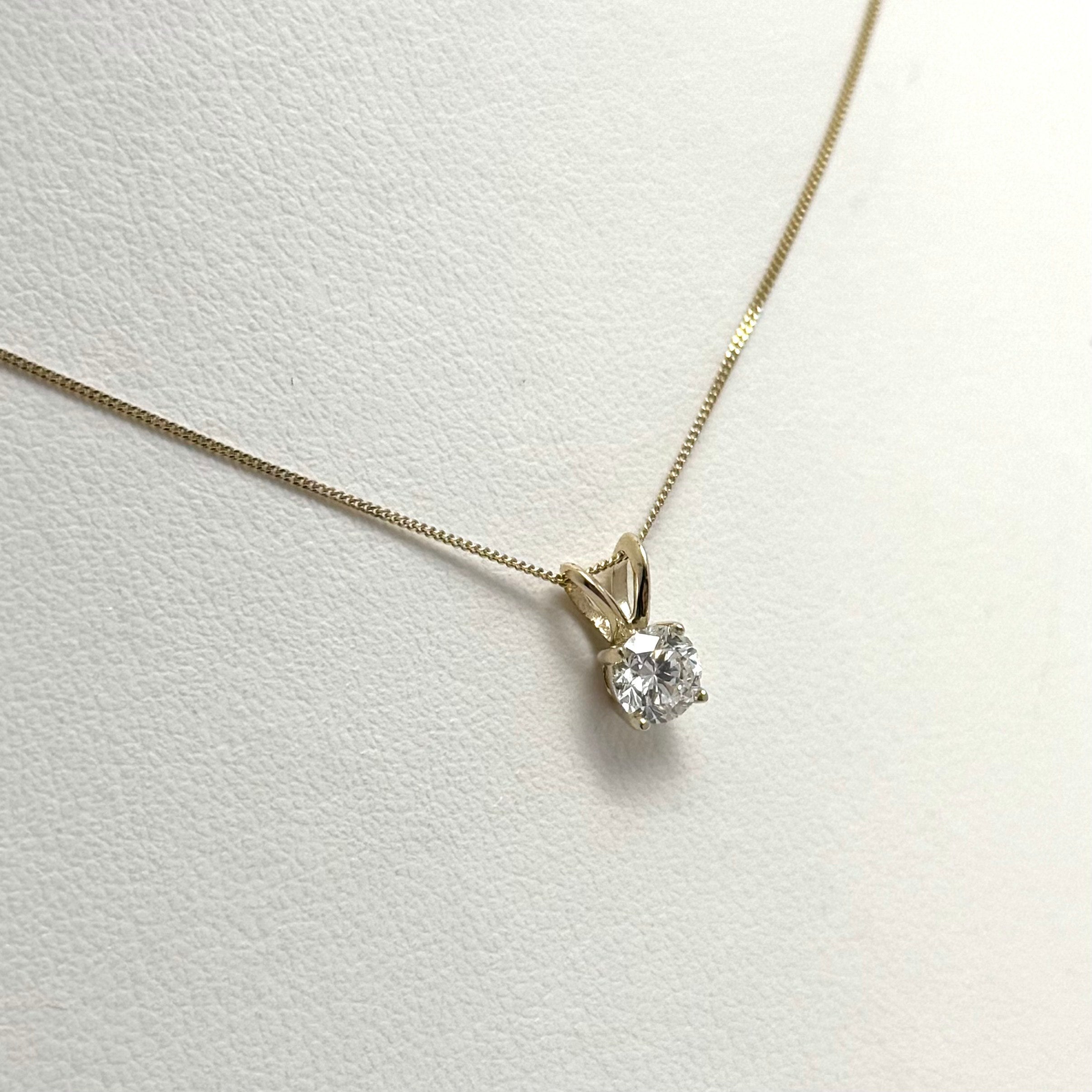 0.50ct Lab Grown Diamond Solitaire Necklace in 10K Yellow Gold