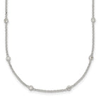 Silver 16.5" 6 Station CZ Necklace