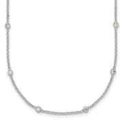 Silver 16.5" 6 Station CZ Necklace