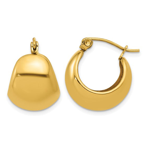 Steel Yellow IP Plated Round Hoop Earrings 20mm