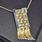 Sapphire & Diamonds Basket Weave Necklace