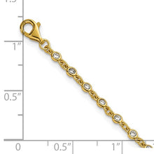 Sterling Silver Polished CZ Station Bracelet