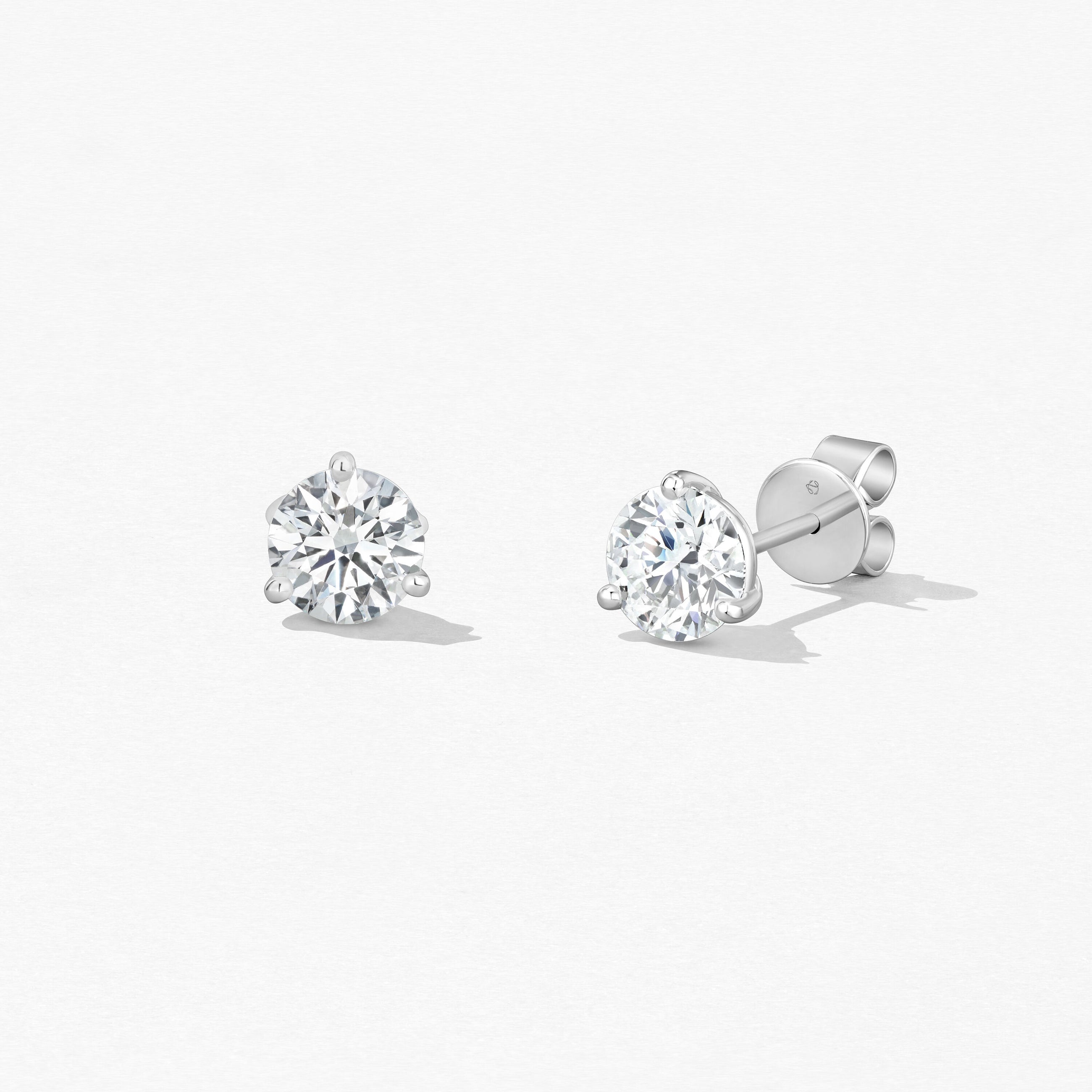 Hearts On Fire Three-Prong Stud Earrings