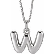 Sterling Silver Initial Bubble 18 Inch Necklace