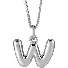 Sterling Silver Initial Bubble 18 Inch Necklace