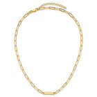 Sterling Silver Gold-Plated Polished Bar Necklace