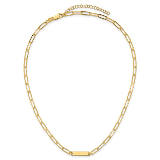 Sterling Silver Gold-Plated Polished Bar Necklace