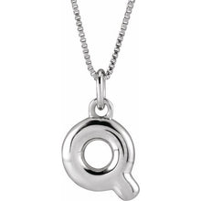 Sterling Silver Initial Bubble 18 Inch Necklace