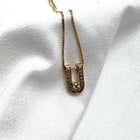 14K Yellow Gold Diamond "U" Pendant & Chain 18-Inch