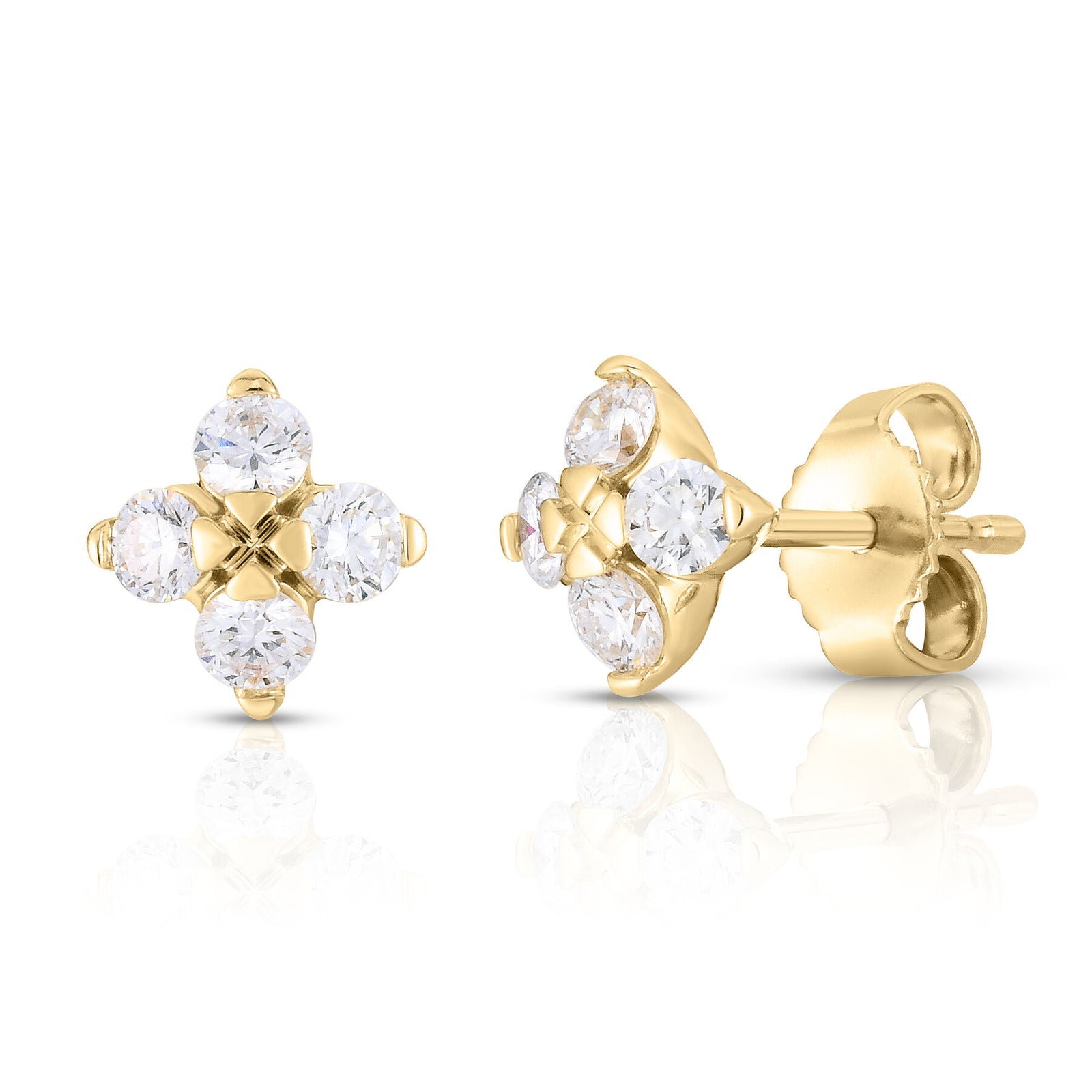 Roberto Coin Love in Verona Diamond Flower Stud Earrings