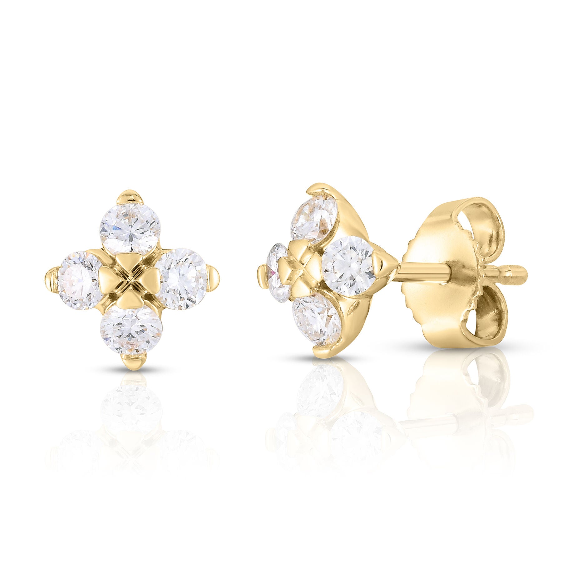 Roberto Coin Love in Verona Diamond Flower Stud Earrings