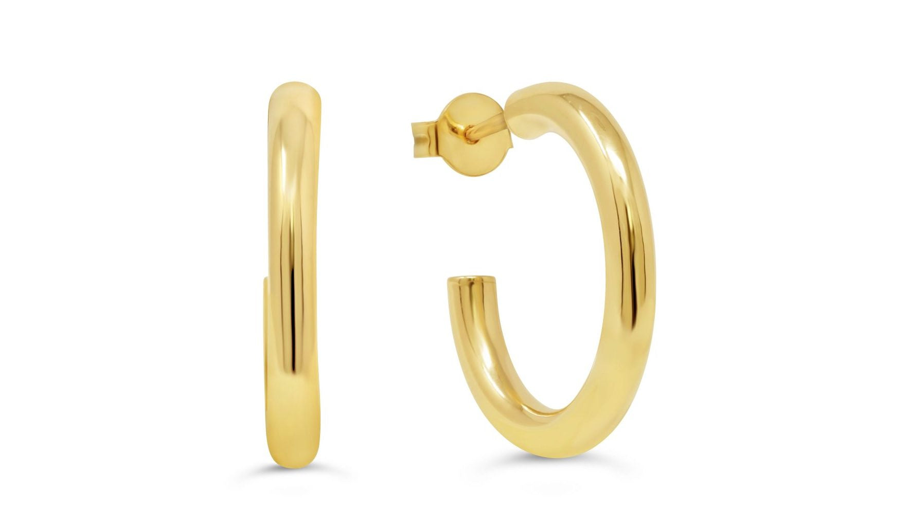 10K Yellow C-Hoop Studs 3mm Tube