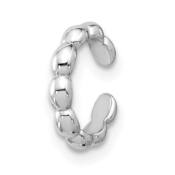 Sterling Silver Beaded Single Cuff Earring