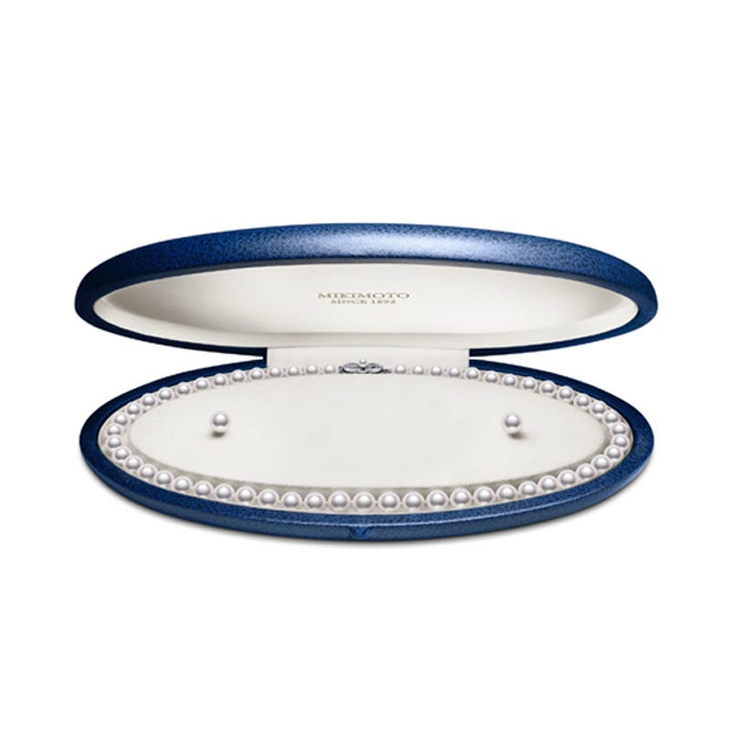 Mikimoto 2pc Akoya Pearl Set in White Gold
