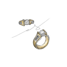 Custom 14K 1.80ct Two-Tone Wide Diamond Ring