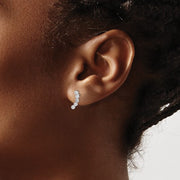 Sterling Silver Five CZ Curved Post Earrings