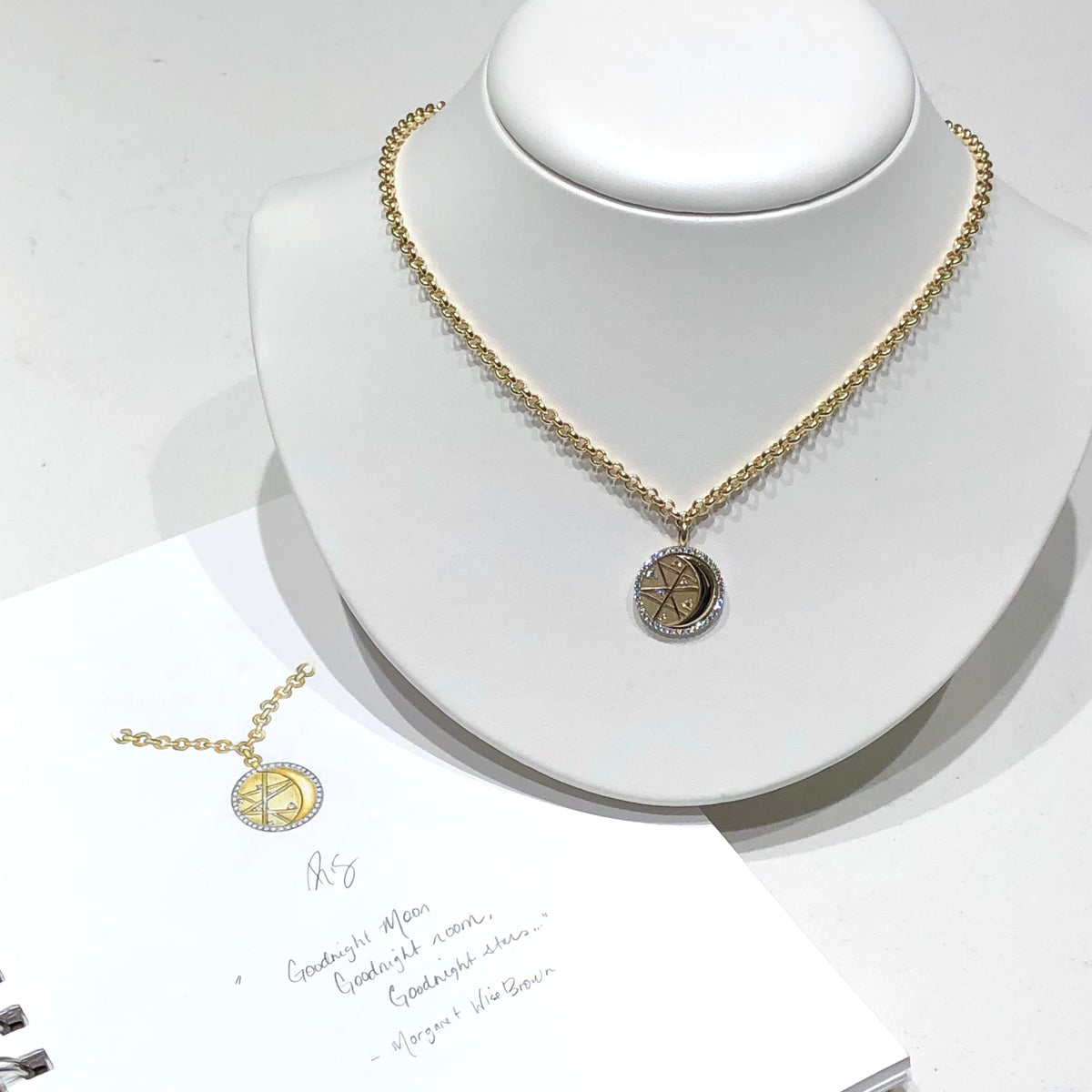 "Good Night Moon" Pendant & Chain